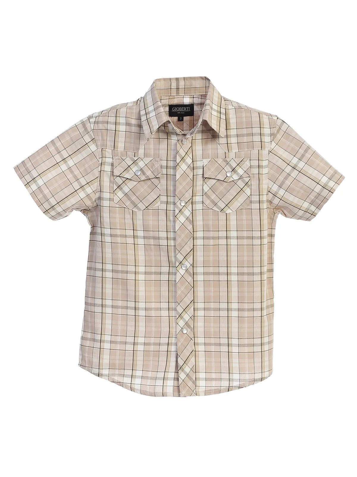 Kid's (4-7) Western Plaid Pearl Snap Shirt