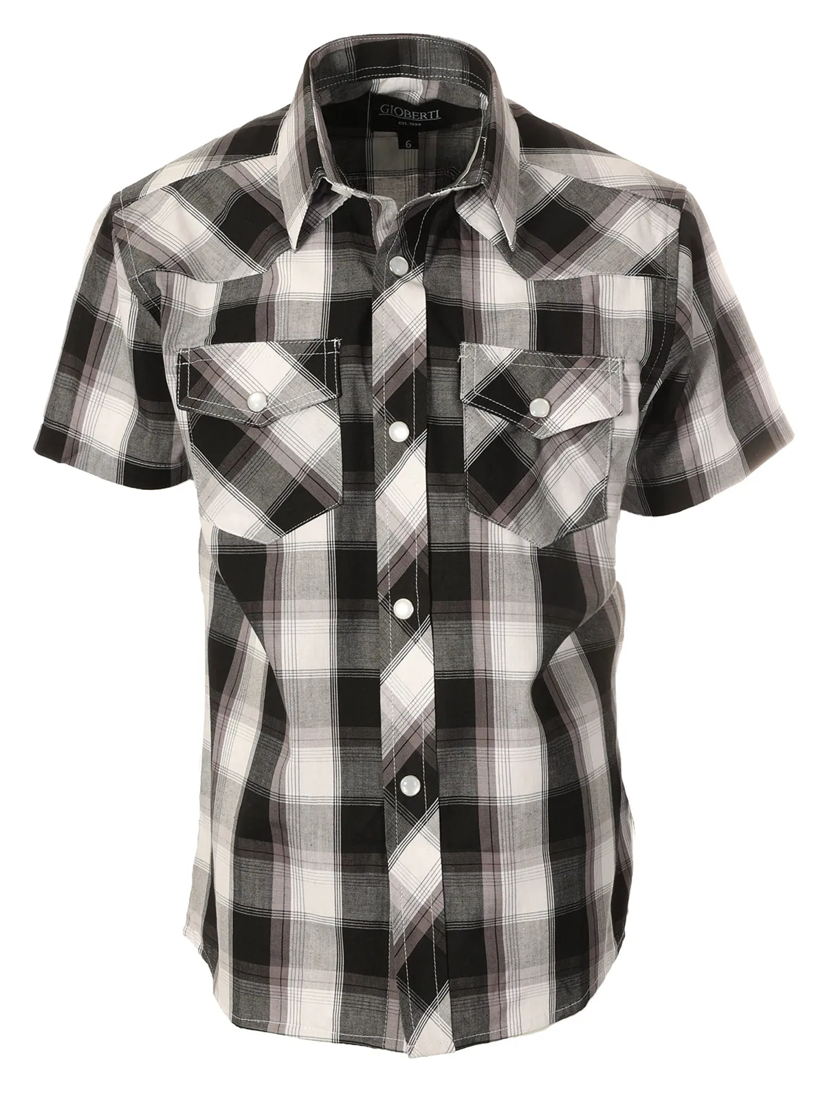 Kid's (4-7) Western Plaid Pearl Snap Shirt