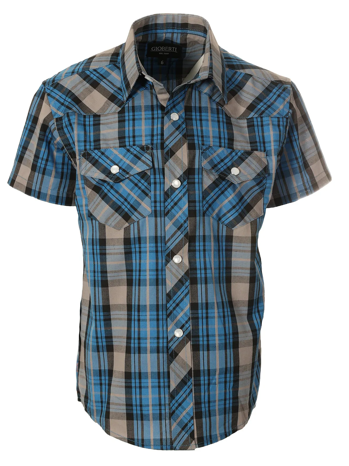 Kid's (4-7) Western Plaid Pearl Snap Shirt