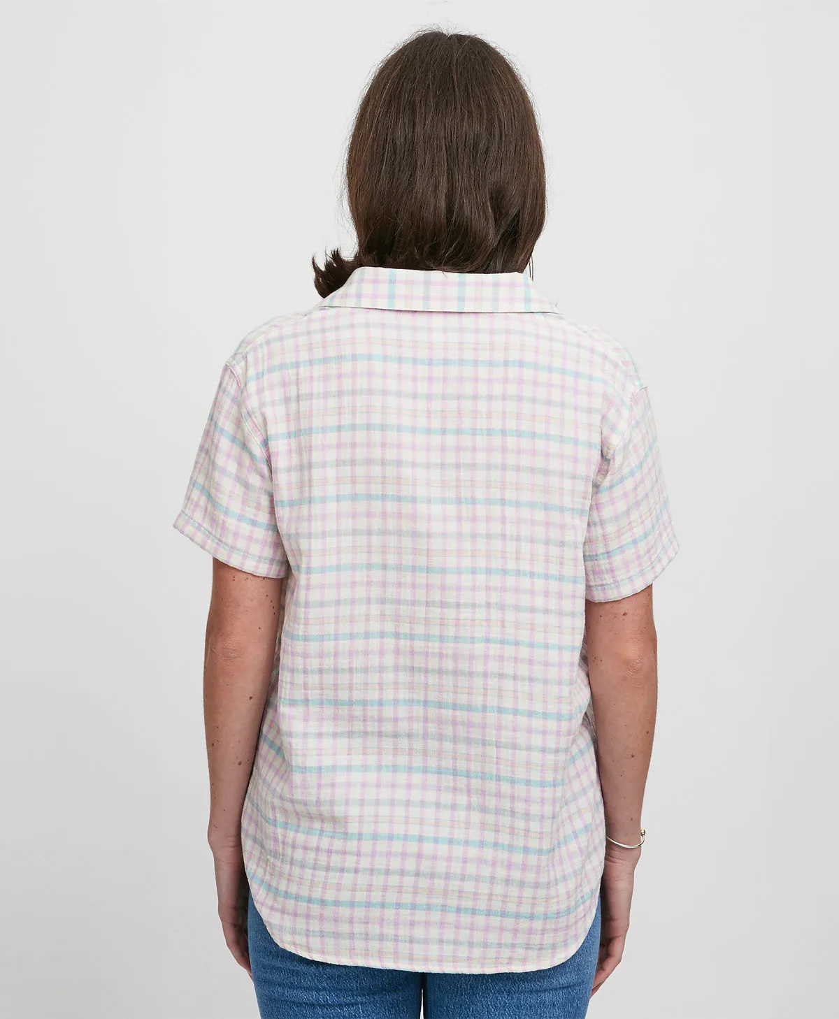 Ladies Sunset Plaid Shortsleeve Shirt