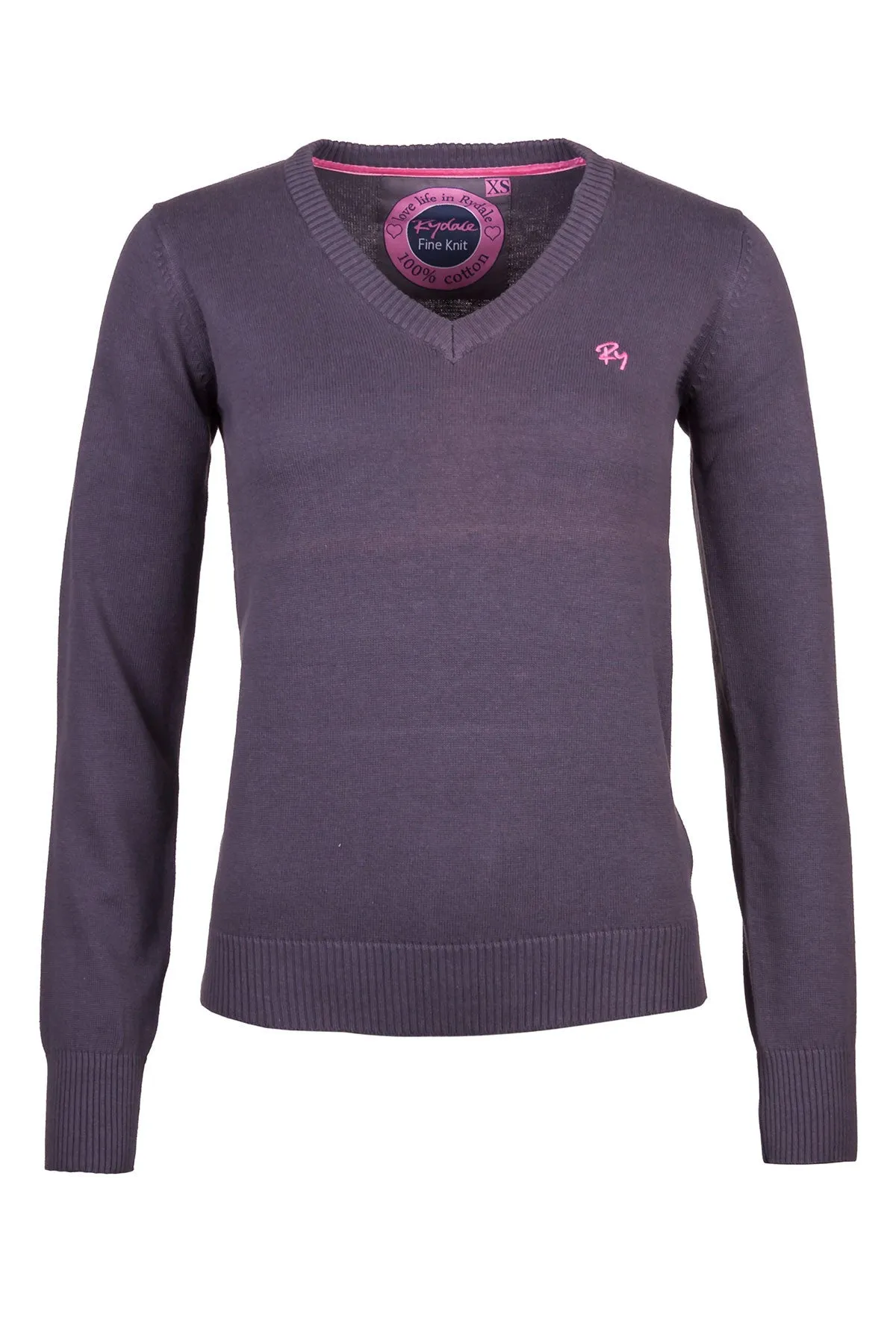 Ladies V Neck Fine Knit Jumper