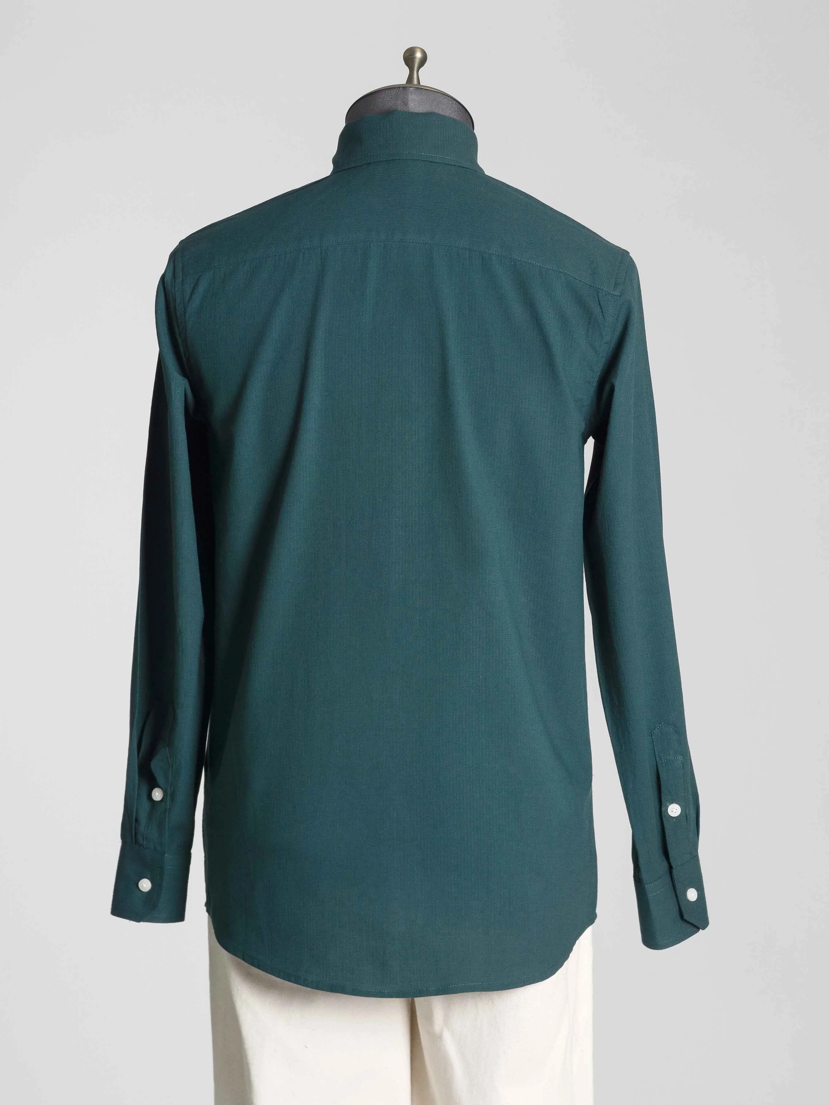 Luca Formal Shirt - Green One-Piece Collar