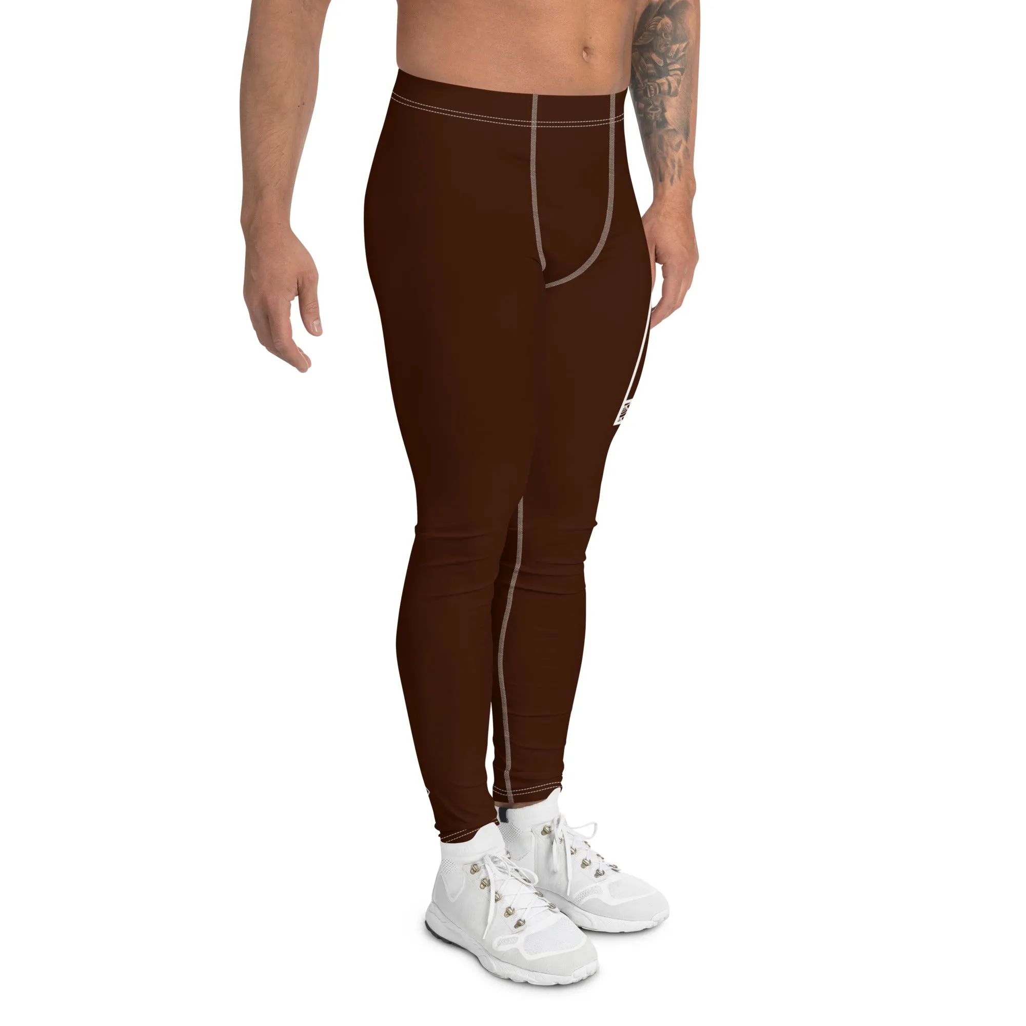 Men's Athletic Workout Leggings For Jiu Jitsu 006 - Chocolate