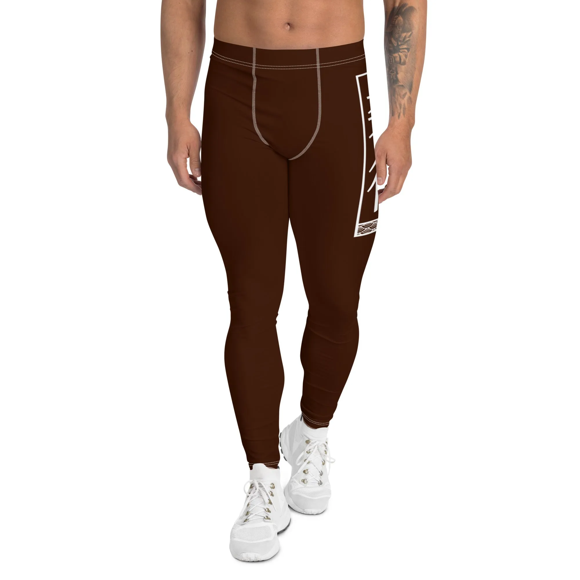 Men's Athletic Workout Leggings For Jiu Jitsu 006 - Chocolate