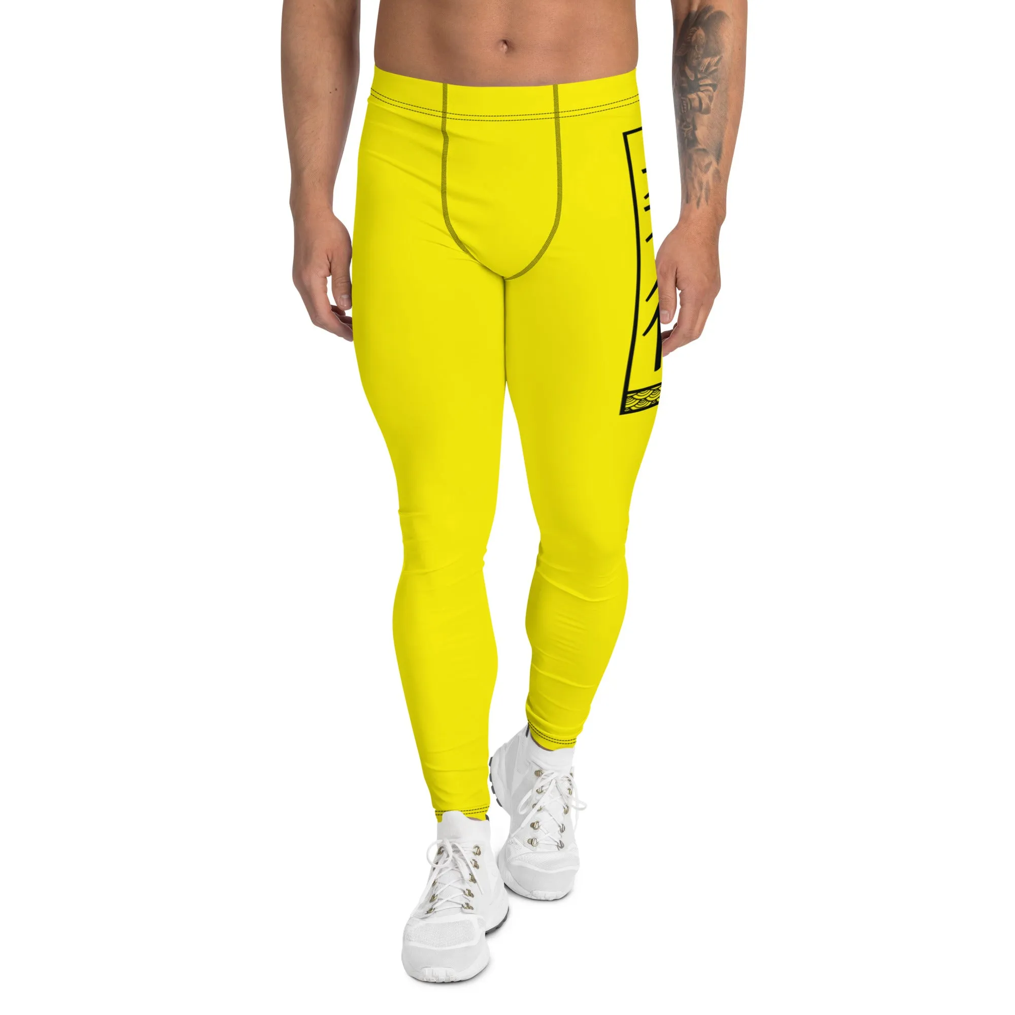 Men's Athletic Workout Leggings For Jiu Jitsu 017 - Golden Sun