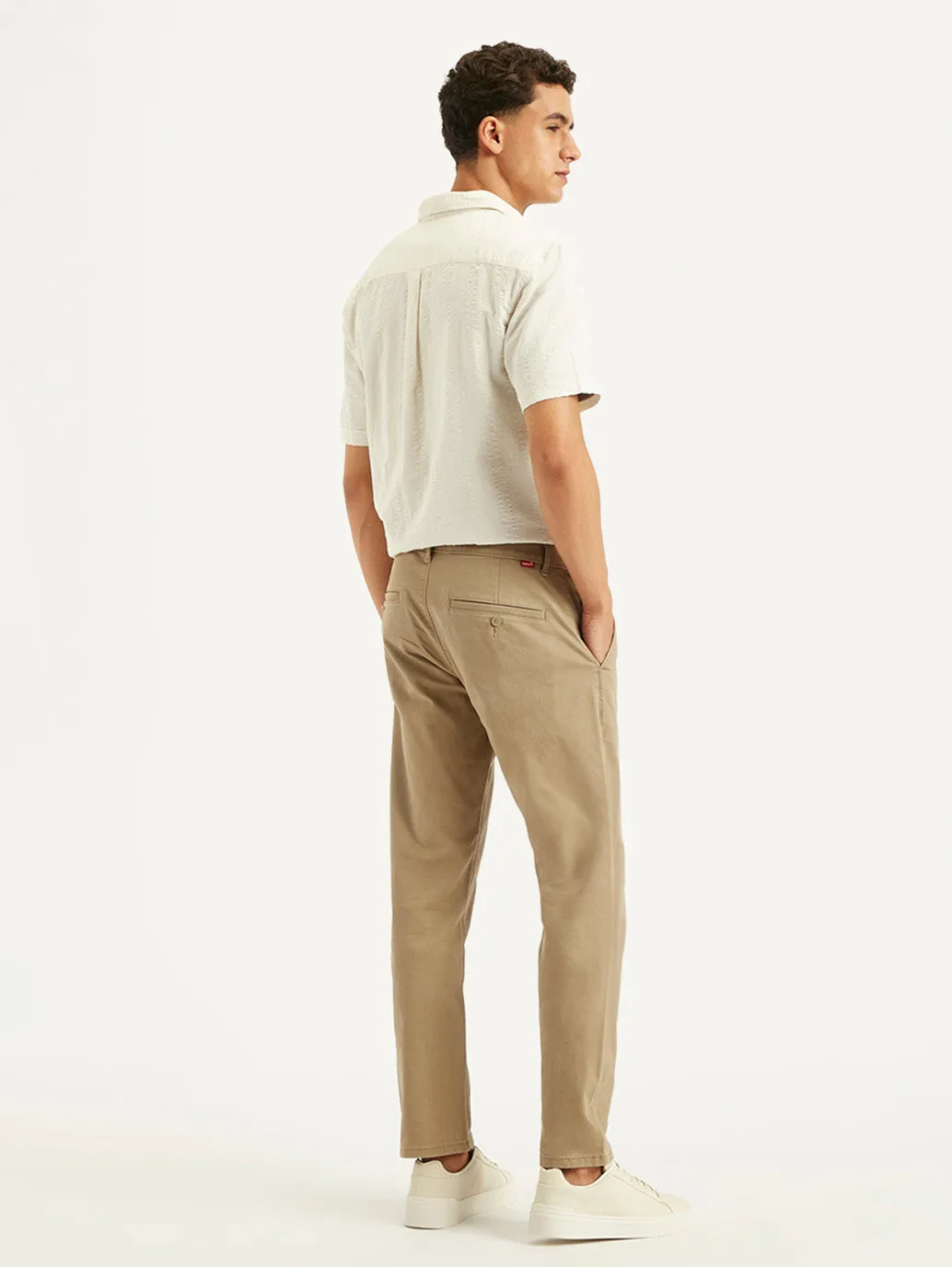 Men's Beige Slim Fit Chinos