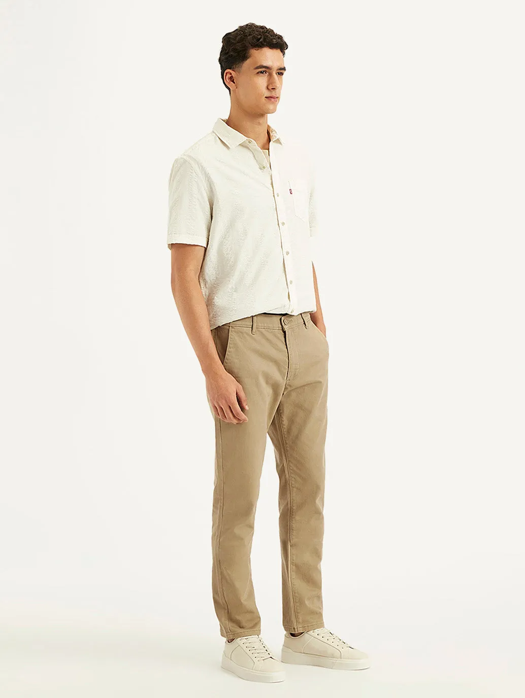 Men's Beige Slim Fit Chinos