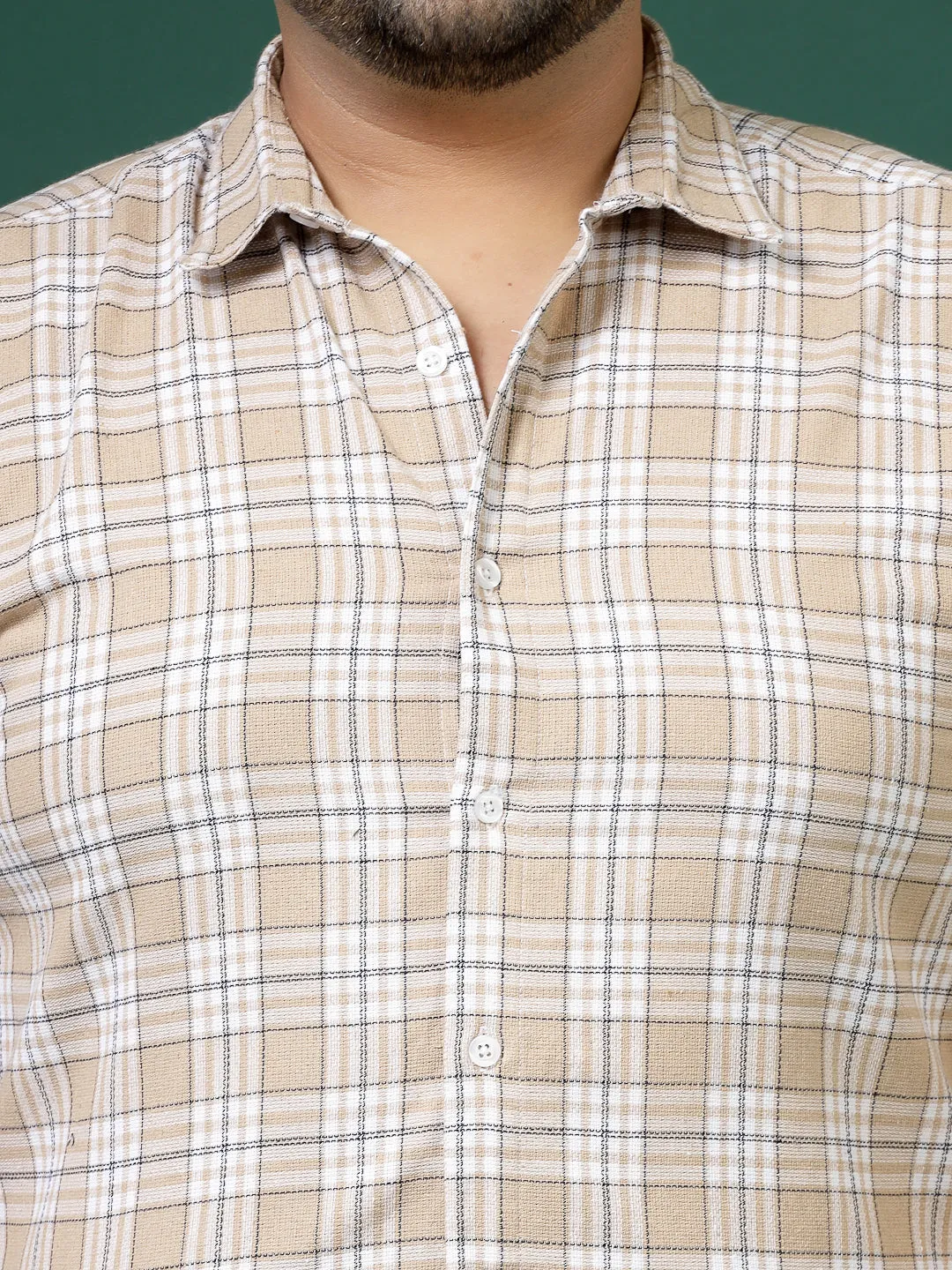 Men's Cotton Checks Slim Fit Shirt