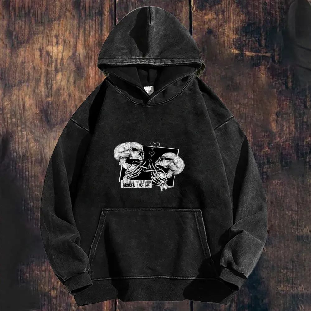 Mens Double Skull Hoodies