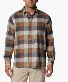 MEN'S FLANNEL LONG SLEEVE SHIRT - DARK STONE OMBRE BUFFALO