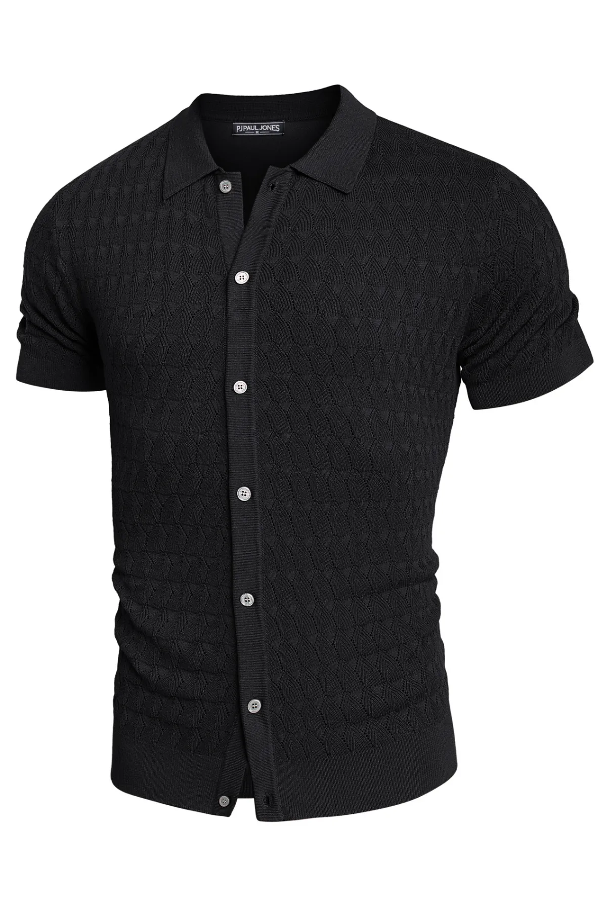 Men's Knit Polo Shirts Short Sleeve Cardigan Lightweight Casual Button Down Shirts Beach Tops