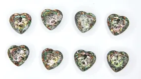 Multicolor Crystal Heart-Shaped Acrylic Buttons(Pack of 8 Buttons)