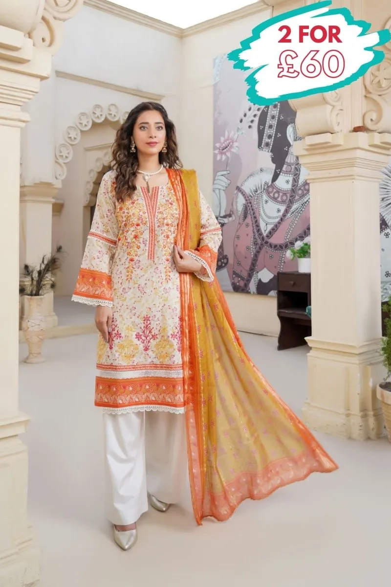 Munira Lawn 3 Piece Pakistani Suit MUN574