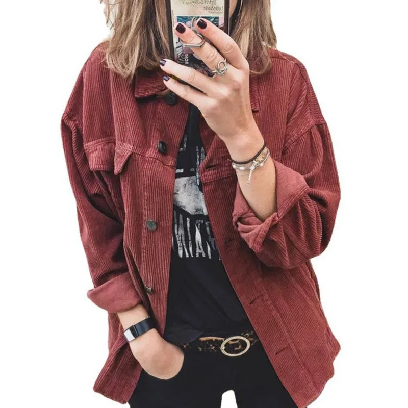 Oversized Fit Tailored Corduroy Shirt Cord Trucker Jacket