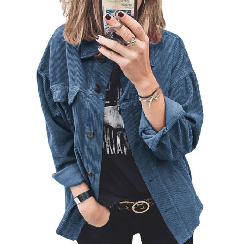 Oversized Fit Tailored Corduroy Shirt Cord Trucker Jacket