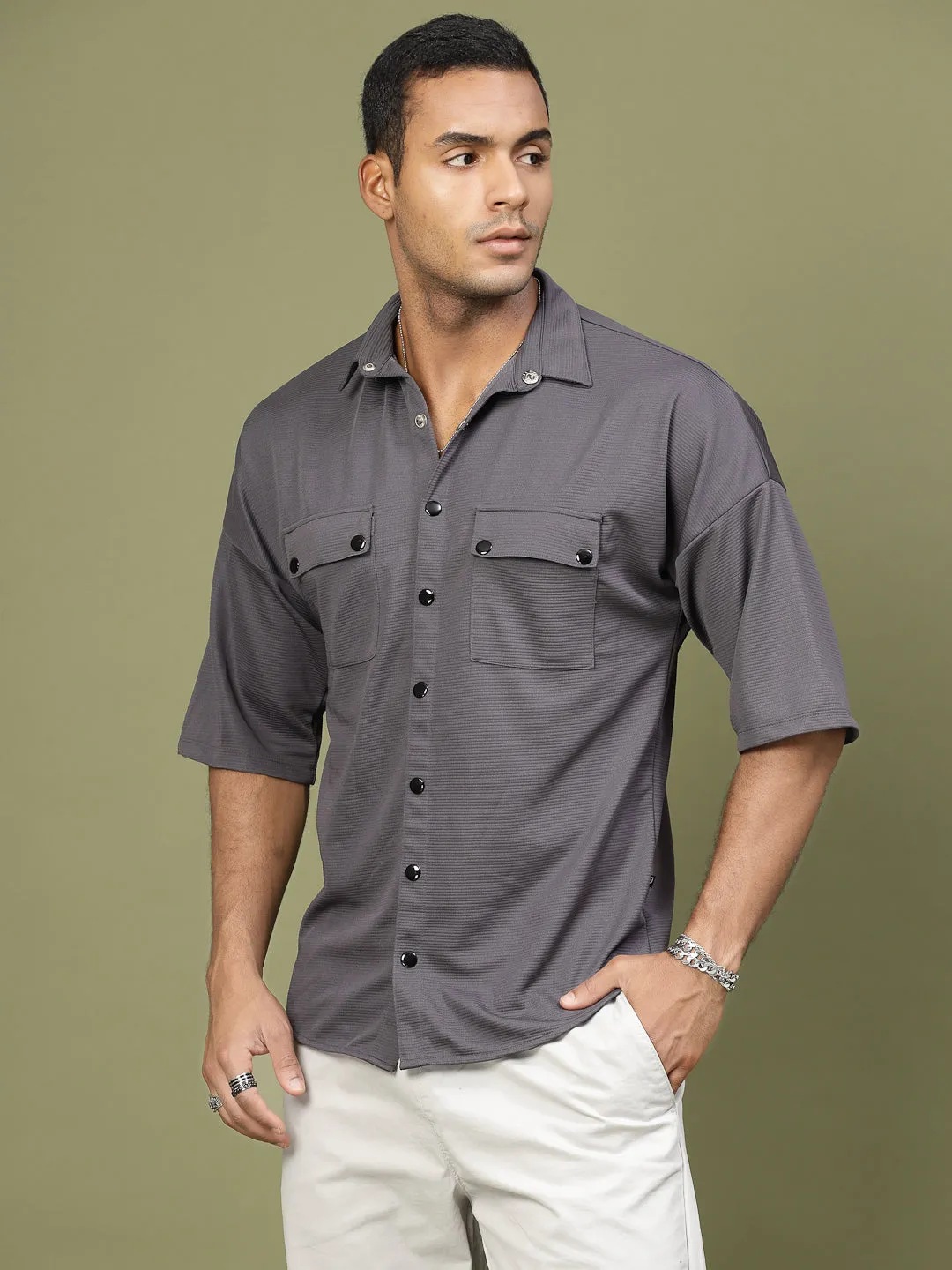 Oversized Utility Polyester Shirt