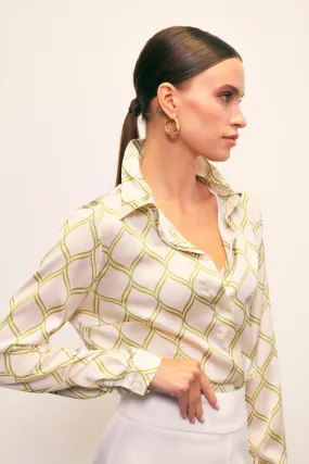 Patterned Classic Shirt - Beige