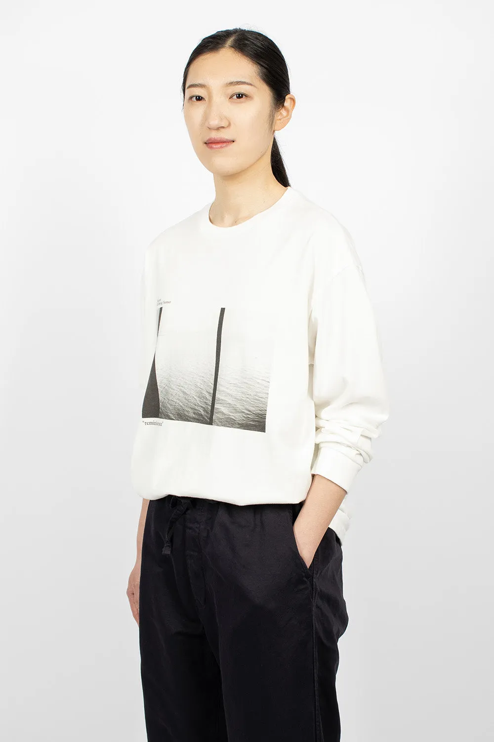 Photo Print Long Sleeve T-Shirt White