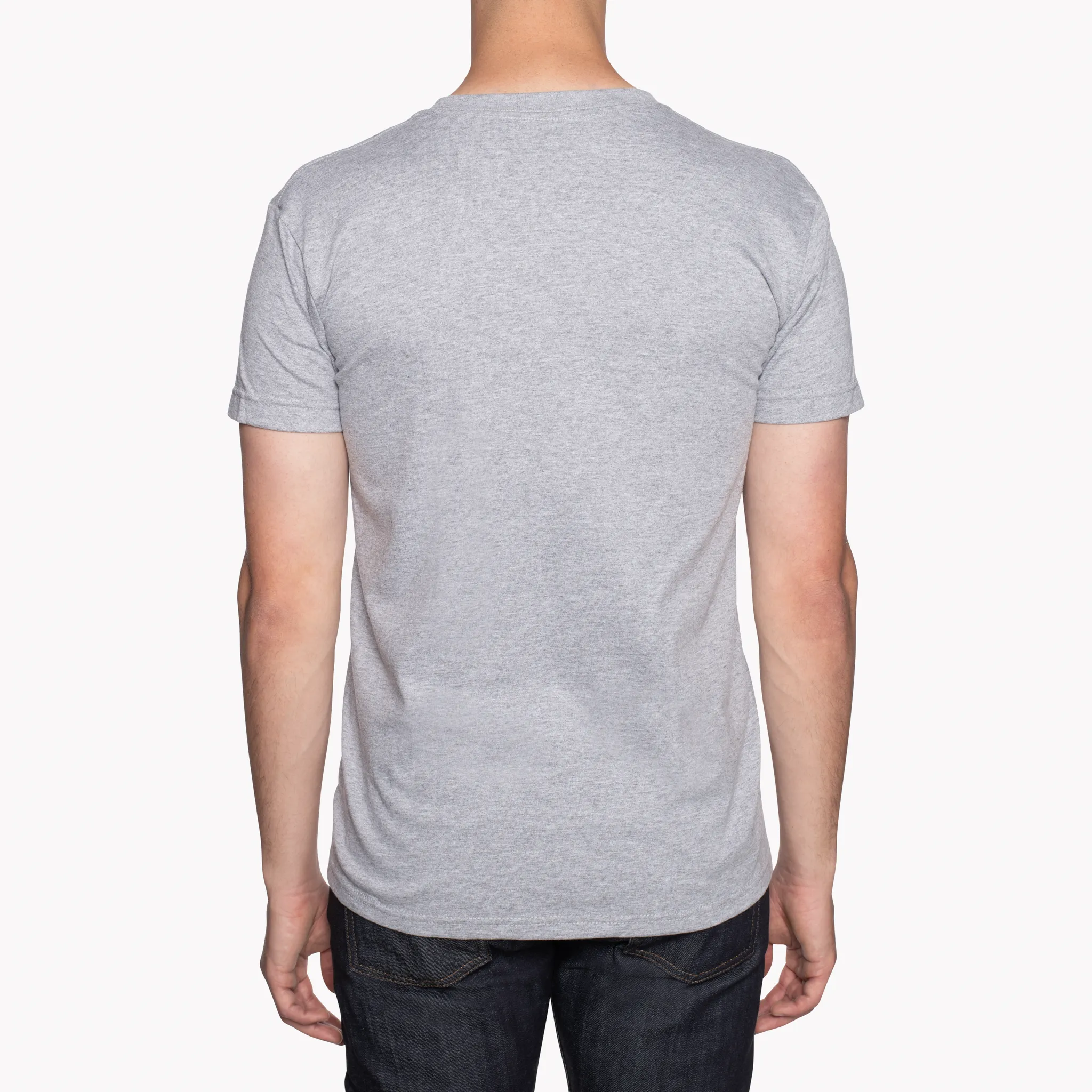 Pocket Tee - Heather Grey - Indigo Retro Plaid - Indigo