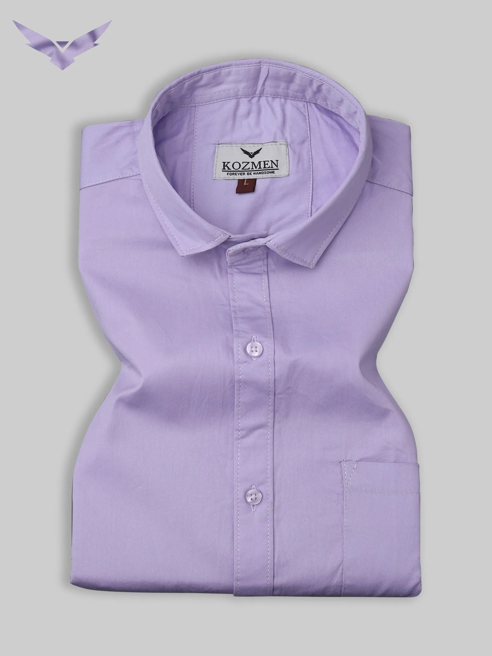 Purple Color Affordable Solid Cotton Shirt