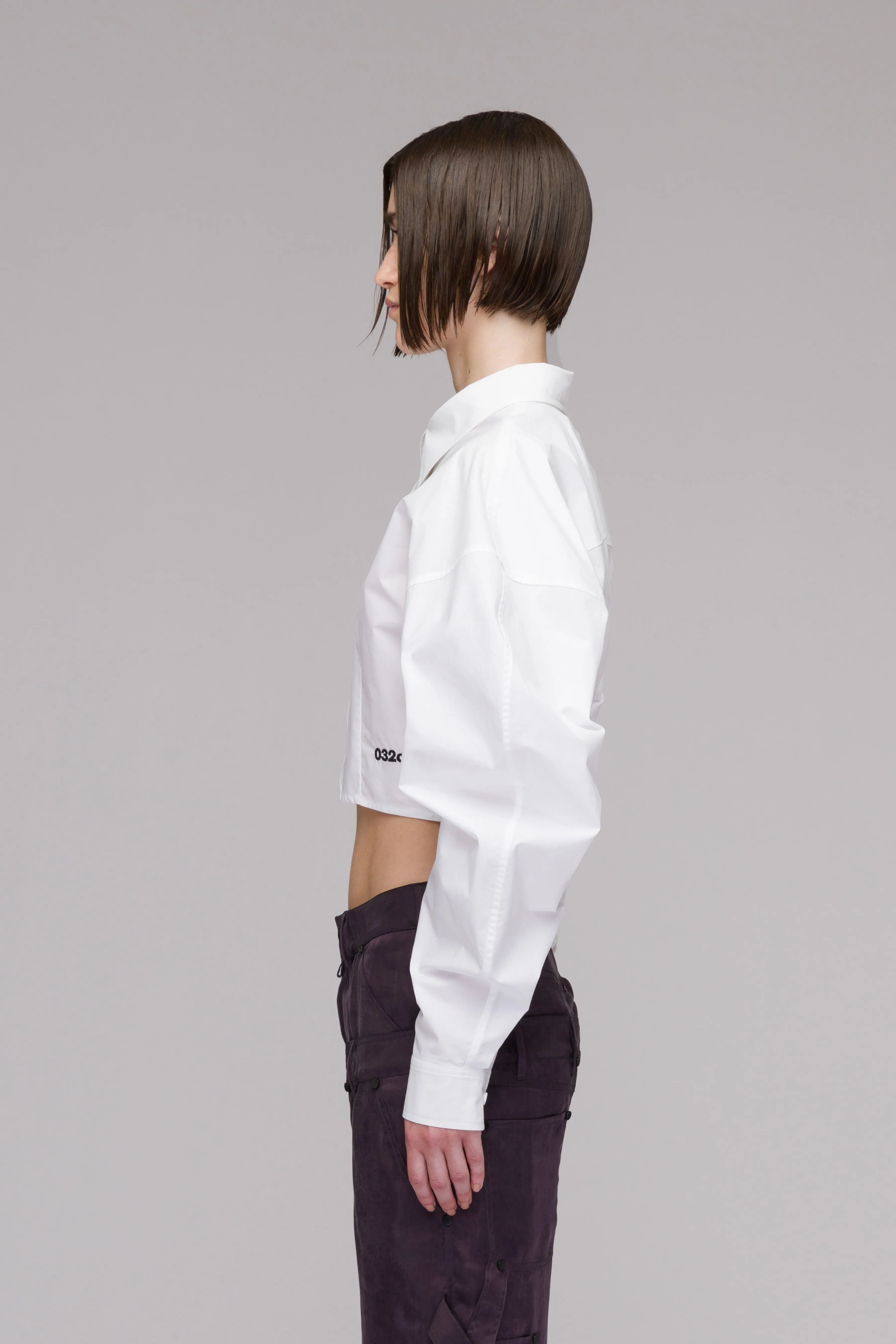 "ARCHER" WOVEN CROPPED SHIRT