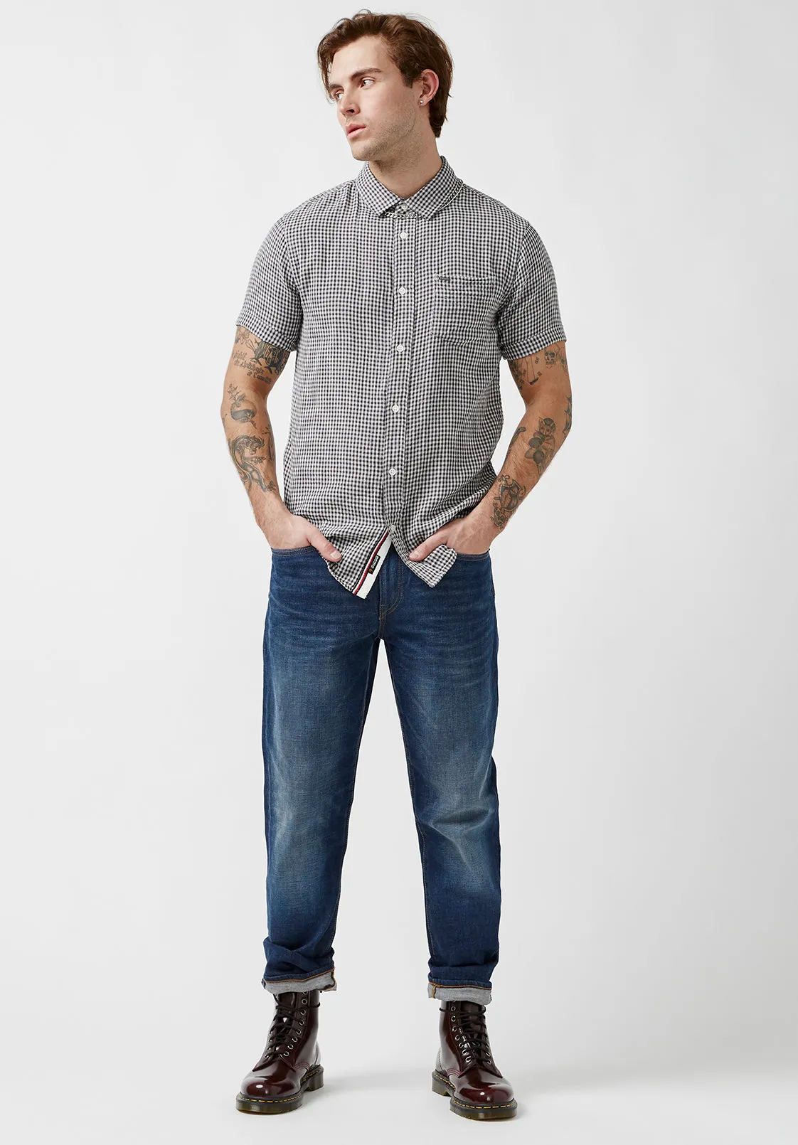 Saint Charcoal Short-Sleeve Men’s Shirt - BM24097