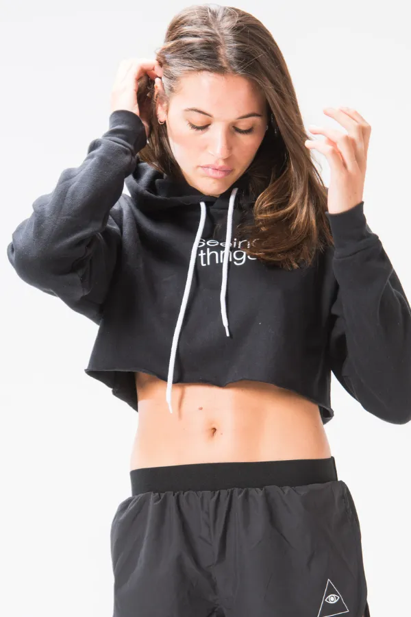 seeing thngs Cropped Hoodie