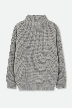 SERA SWEATER IN EXTRAFINE MERINO WOOL IN LIGHT HEATHER GREY