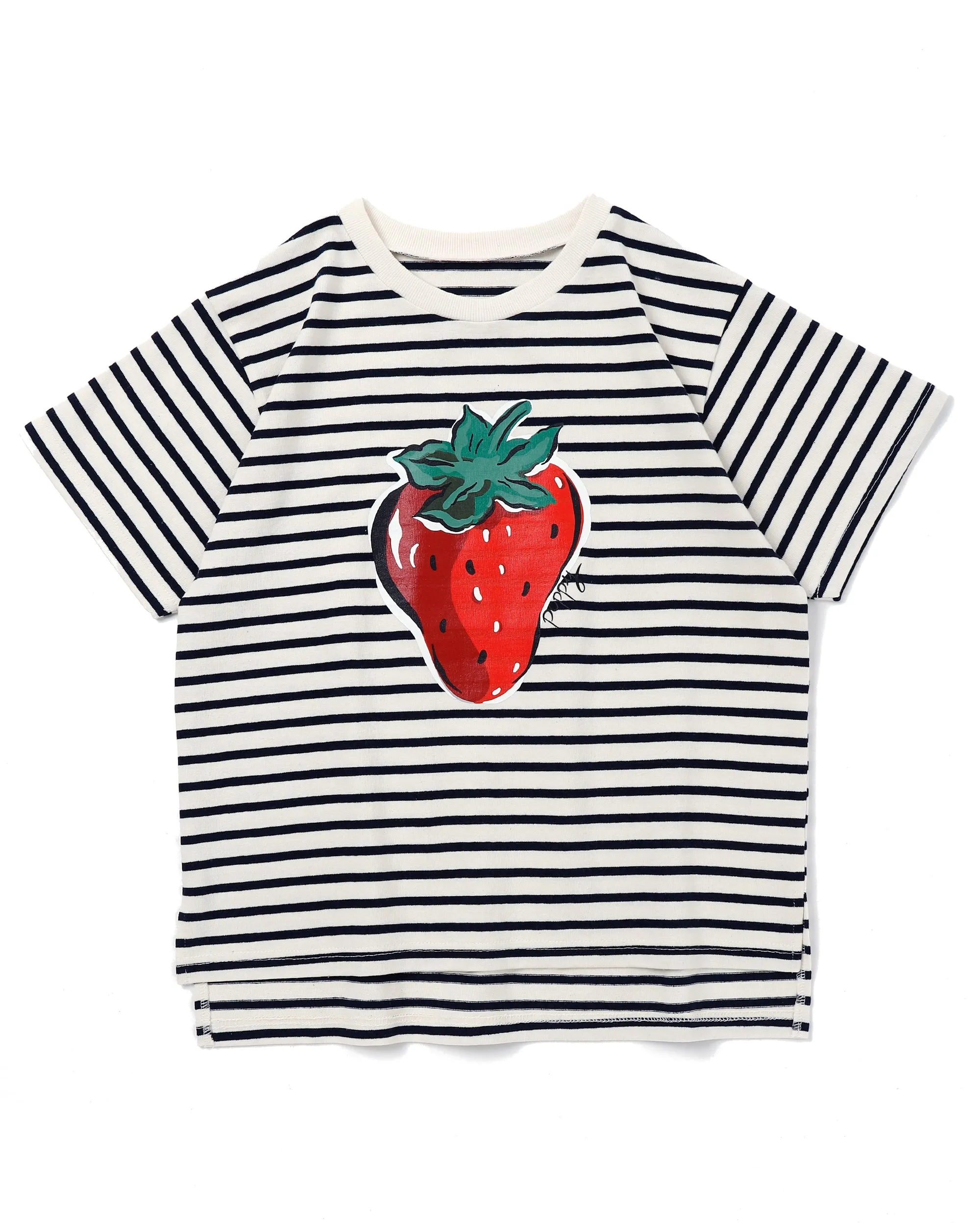 Strawberry printed T-shirts (Navy border)