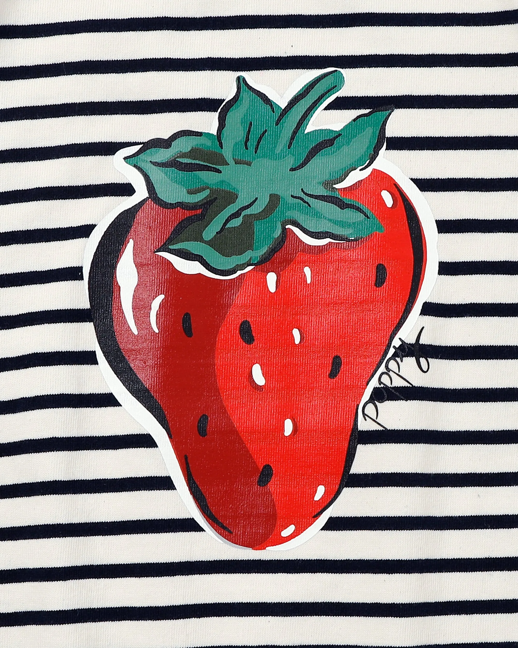 Strawberry printed T-shirts (Navy border)