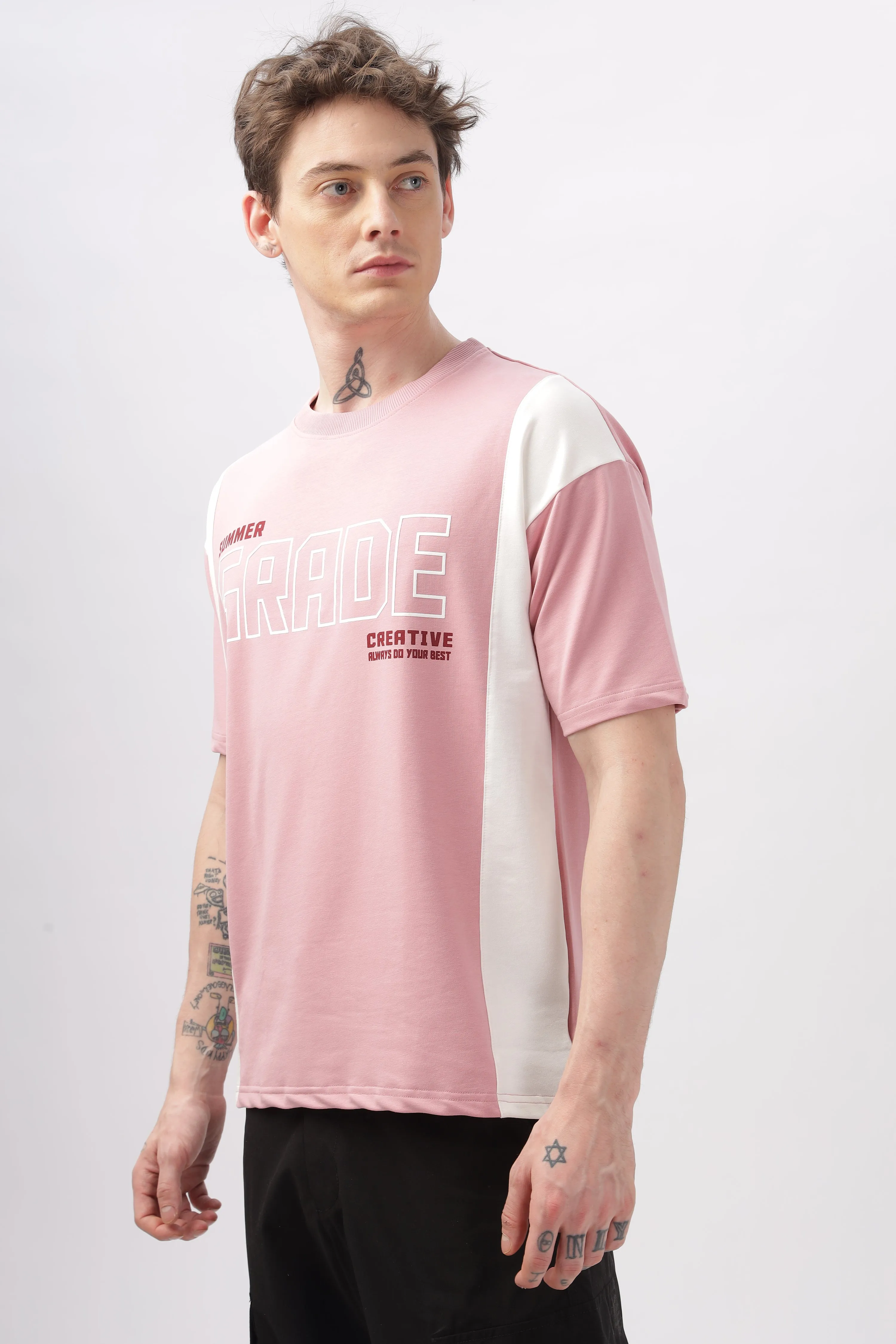 Summer Grade Drop Shoulder Pink T-shirt