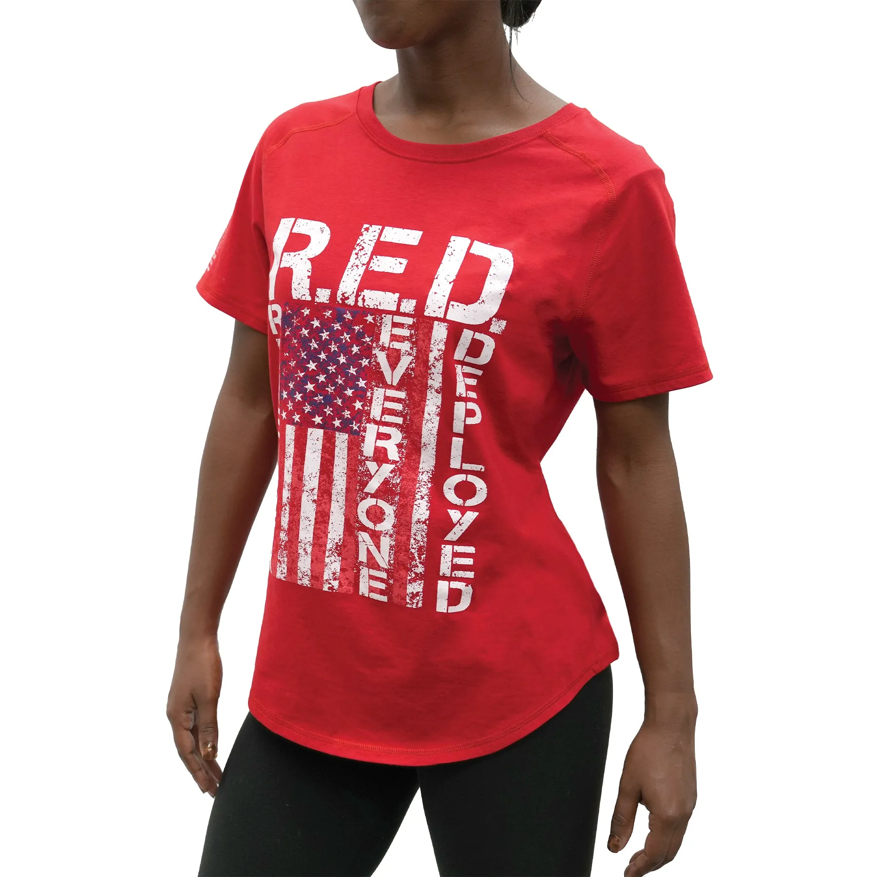 T-Shirt: Womens R.E.D. (Remember Everyone Deployed)