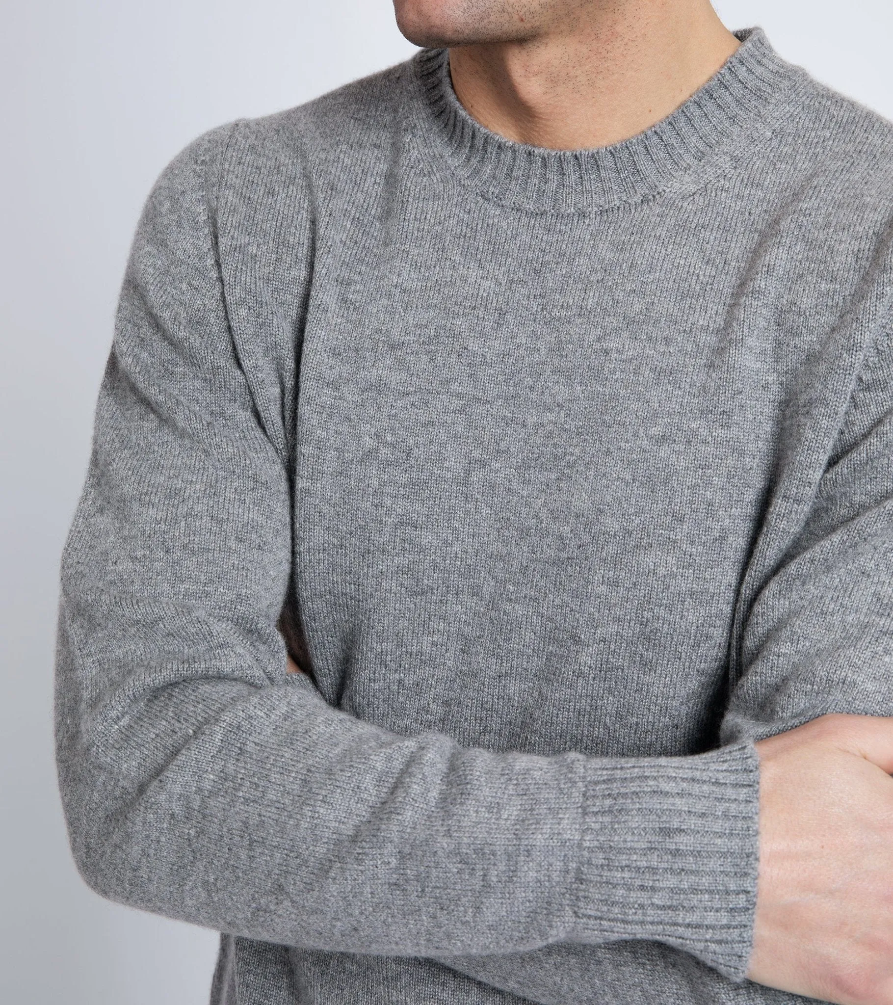 Trunk Dover Cashmere Crew Neck Sweater: Grey