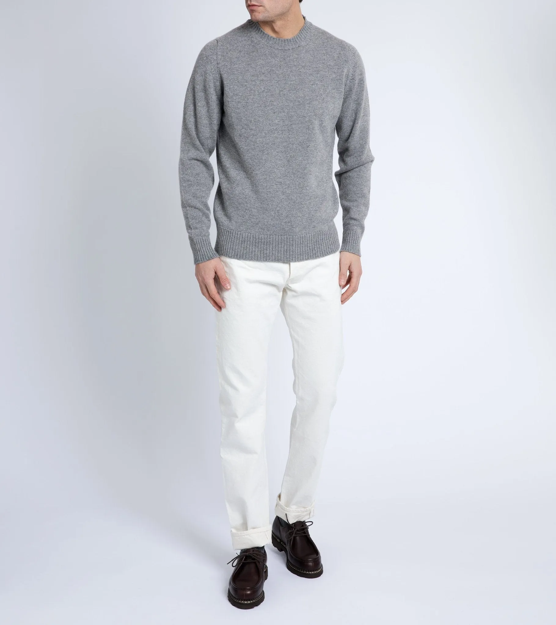 Trunk Dover Cashmere Crew Neck Sweater: Grey