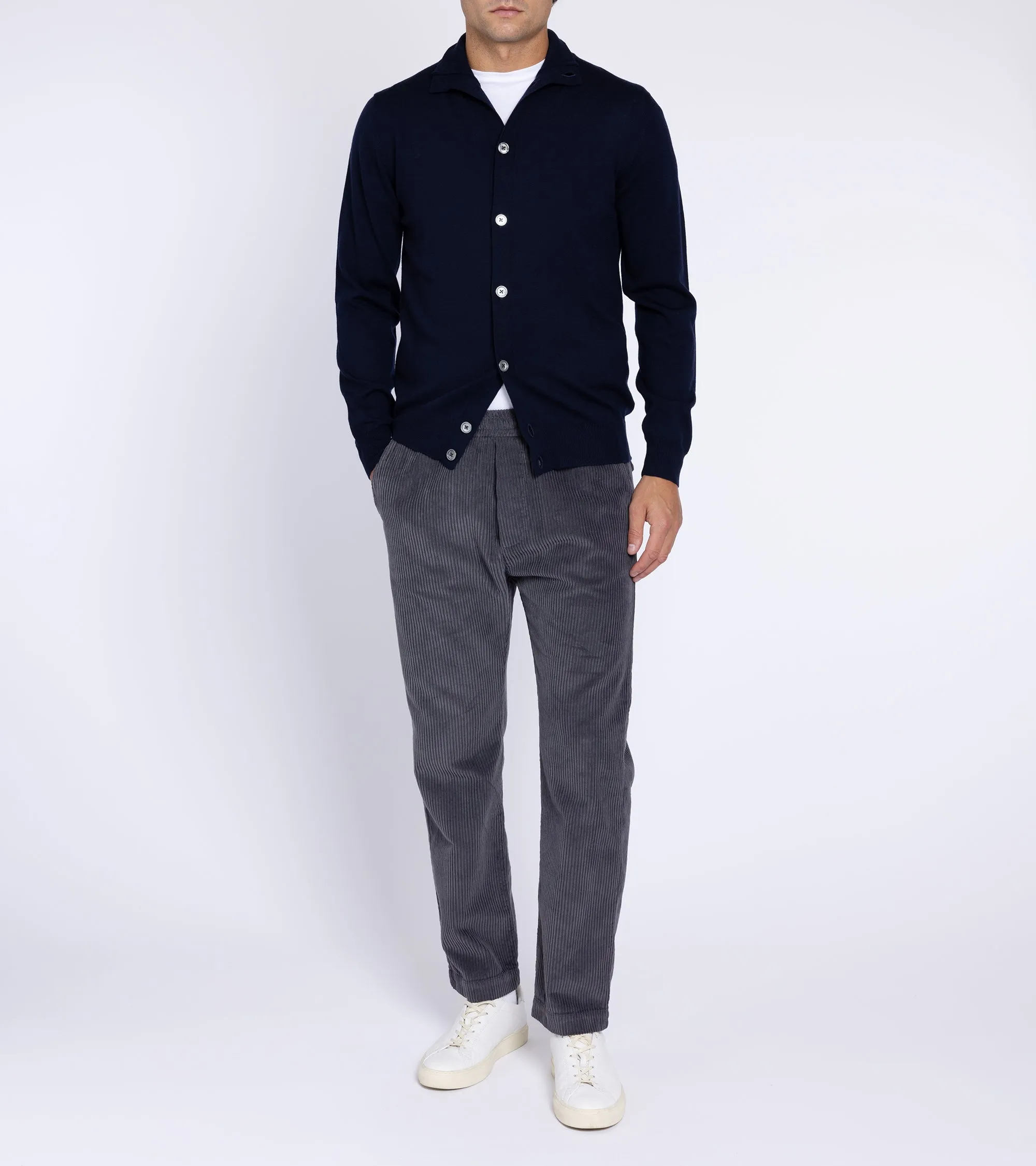 Trunk Stratton Merino Cardigan: Navy