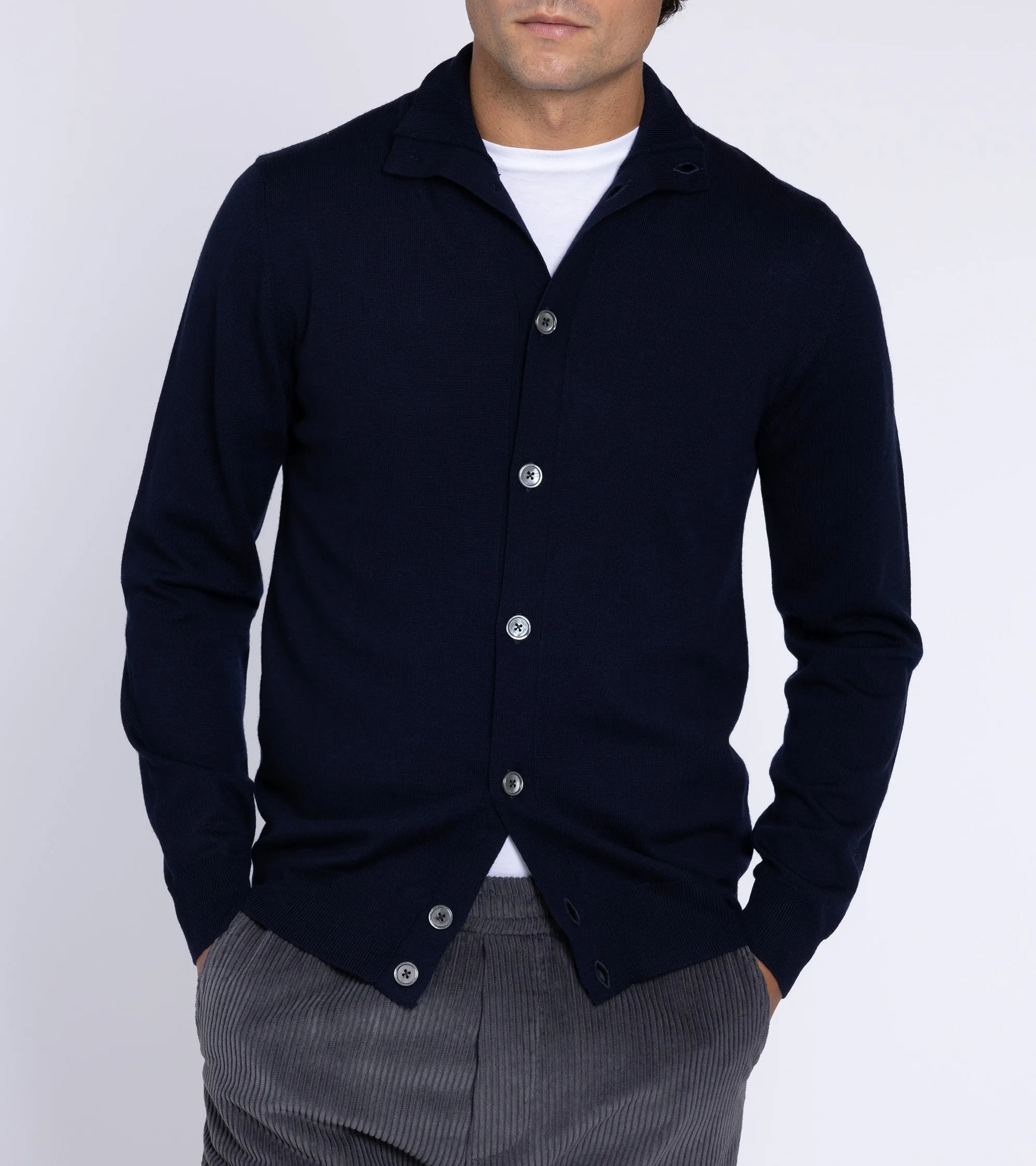 Trunk Stratton Merino Cardigan: Navy