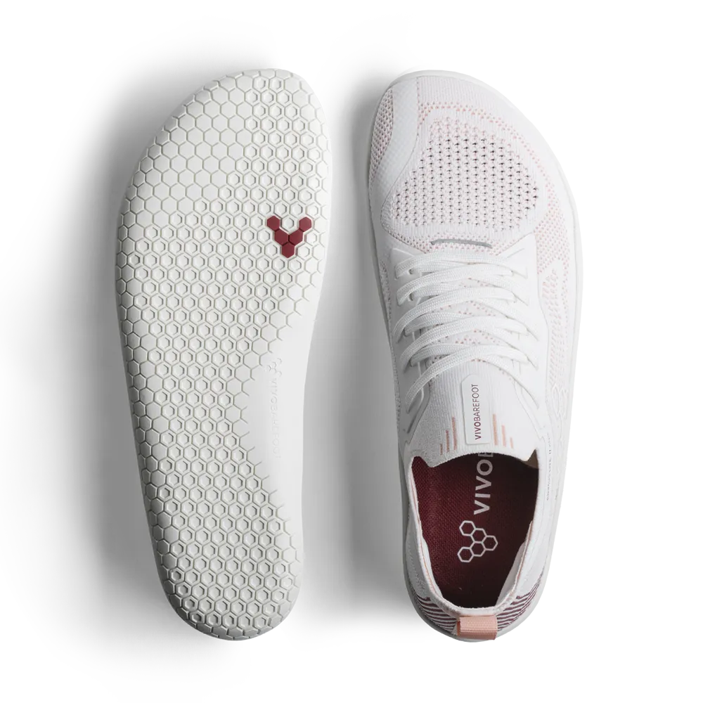 Vivobarefoot Primus Lite Knit Womens White/ Peach Melba