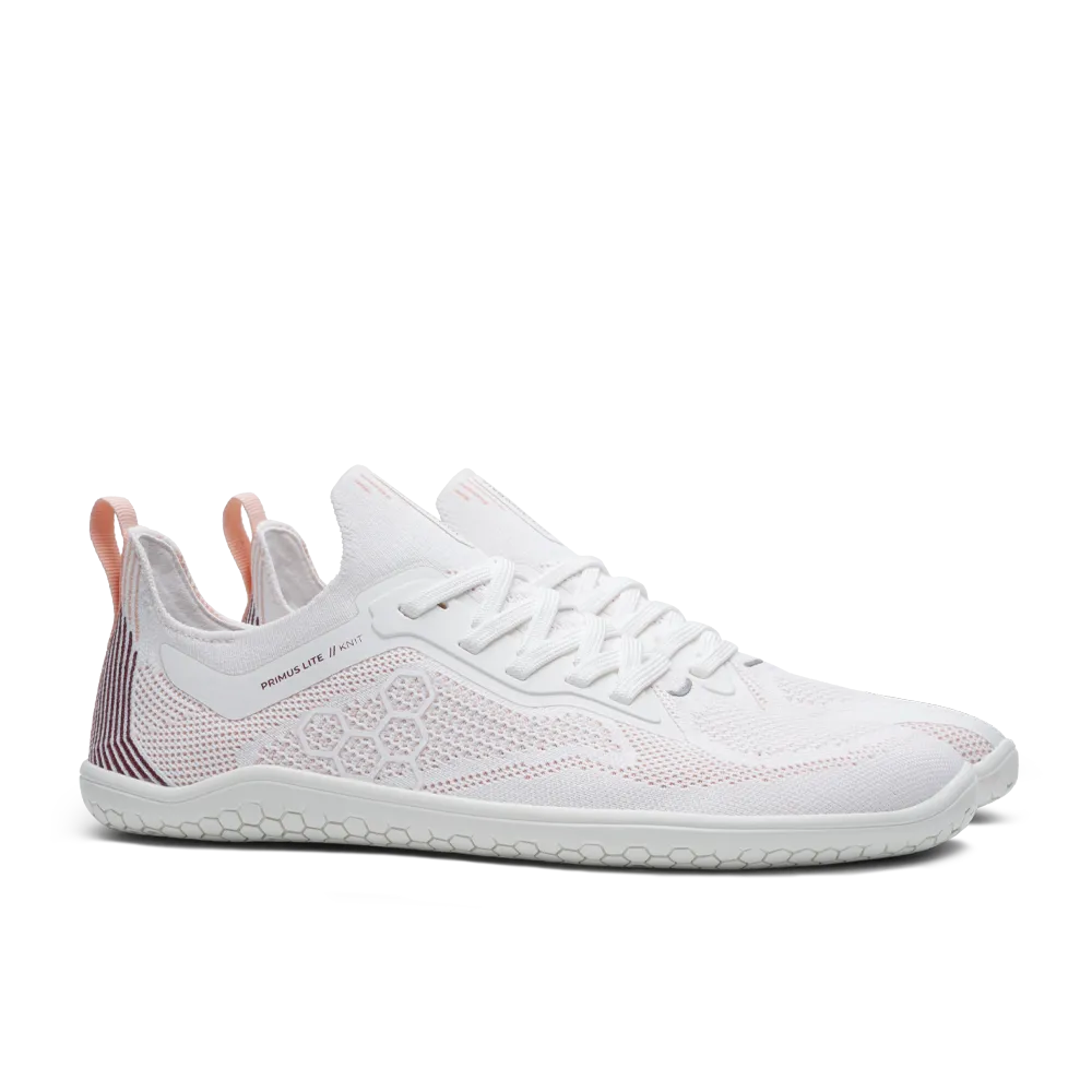 Vivobarefoot Primus Lite Knit Womens White/ Peach Melba