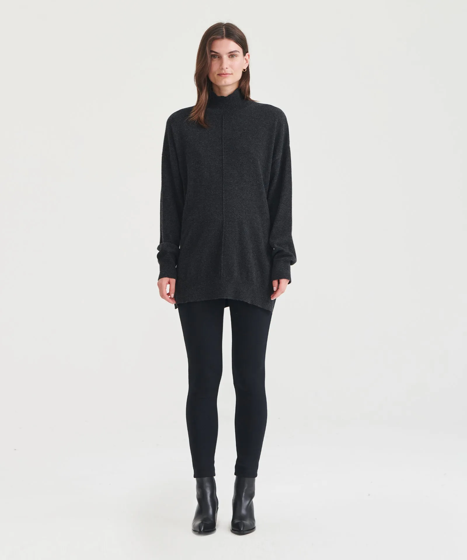 Washable Cashmere Turtleneck Tunic