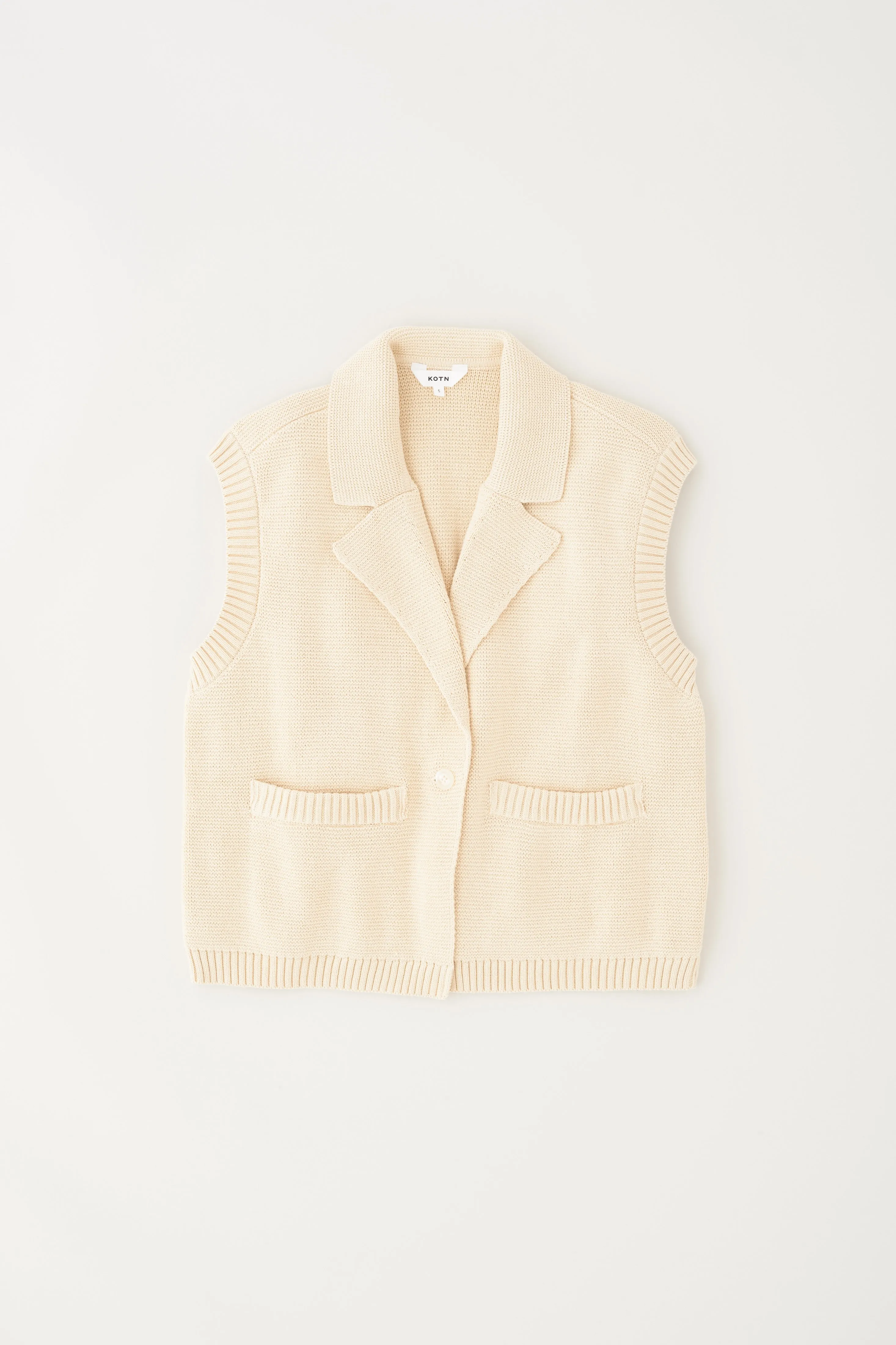 Women's Fine Knit Vest in Alabaster